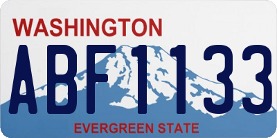 WA license plate ABF1133