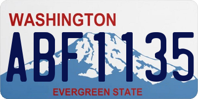 WA license plate ABF1135
