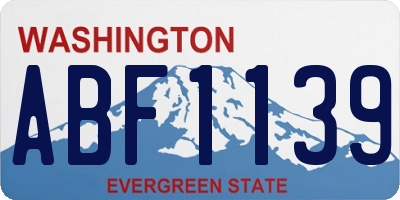 WA license plate ABF1139