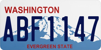 WA license plate ABF1147