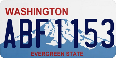 WA license plate ABF1153