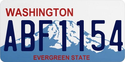 WA license plate ABF1154