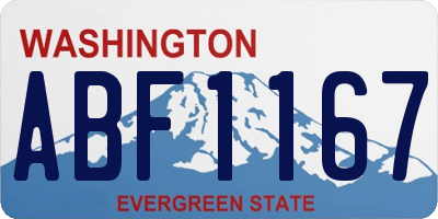 WA license plate ABF1167