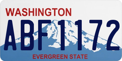 WA license plate ABF1172