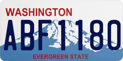 WA license plate ABF1180