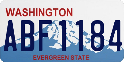 WA license plate ABF1184
