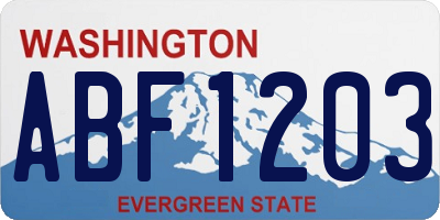 WA license plate ABF1203