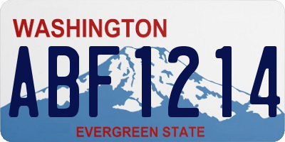 WA license plate ABF1214