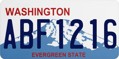 WA license plate ABF1216