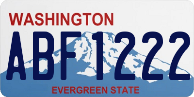 WA license plate ABF1222
