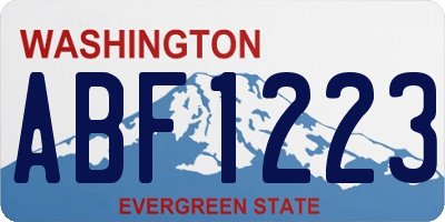 WA license plate ABF1223