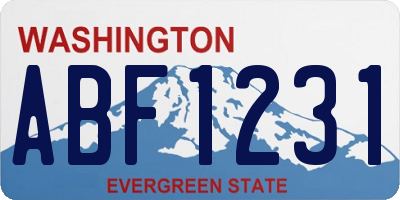 WA license plate ABF1231