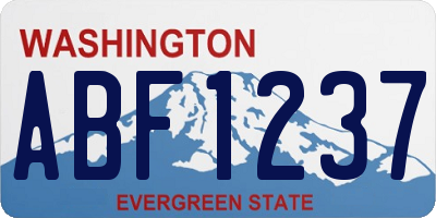 WA license plate ABF1237