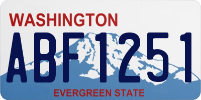 WA license plate ABF1251