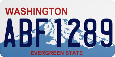 WA license plate ABF1289