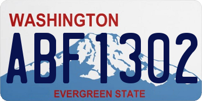WA license plate ABF1302