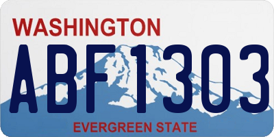 WA license plate ABF1303