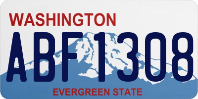WA license plate ABF1308