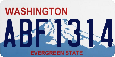 WA license plate ABF1314
