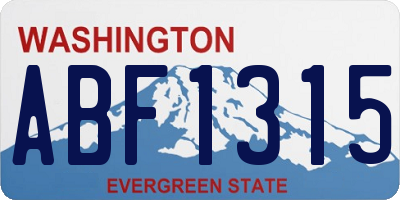 WA license plate ABF1315
