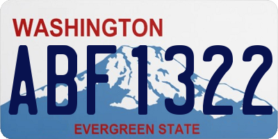 WA license plate ABF1322