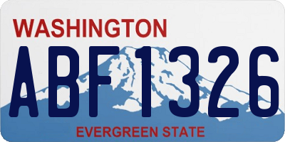 WA license plate ABF1326