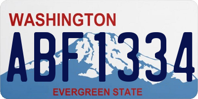 WA license plate ABF1334