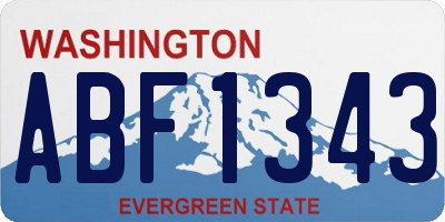WA license plate ABF1343