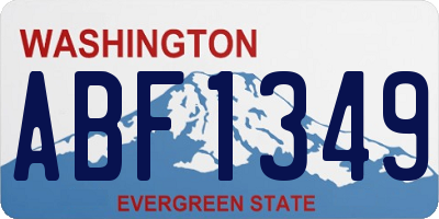 WA license plate ABF1349
