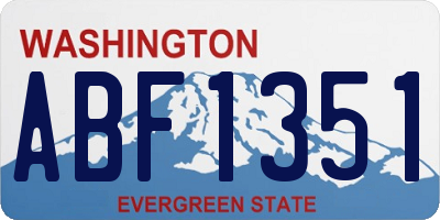 WA license plate ABF1351
