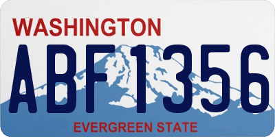 WA license plate ABF1356