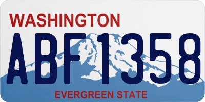 WA license plate ABF1358