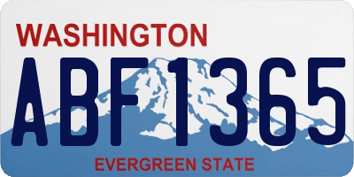 WA license plate ABF1365