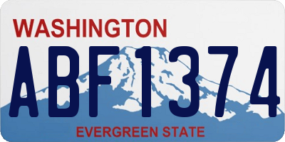 WA license plate ABF1374