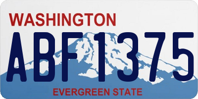 WA license plate ABF1375