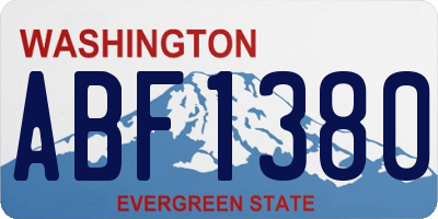 WA license plate ABF1380