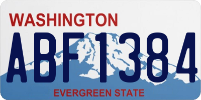 WA license plate ABF1384