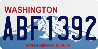 WA license plate ABF1392