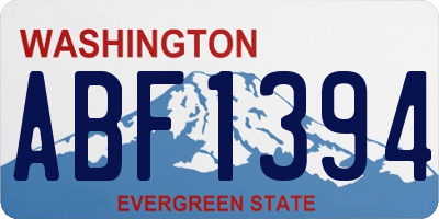 WA license plate ABF1394