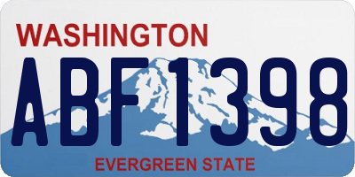 WA license plate ABF1398