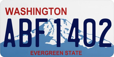 WA license plate ABF1402