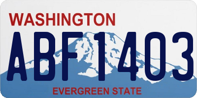 WA license plate ABF1403