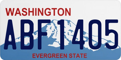 WA license plate ABF1405