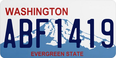 WA license plate ABF1419