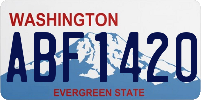 WA license plate ABF1420
