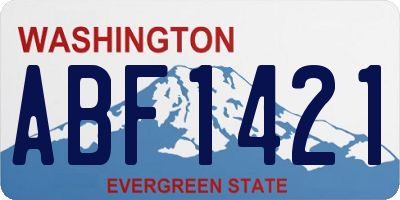 WA license plate ABF1421