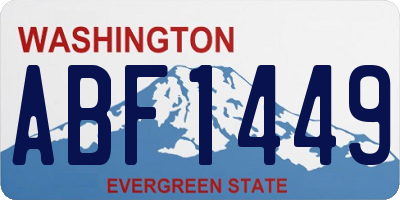 WA license plate ABF1449
