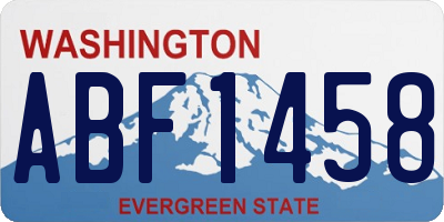 WA license plate ABF1458