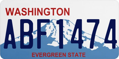 WA license plate ABF1474