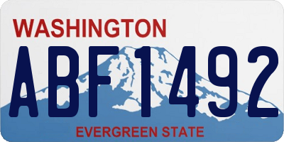 WA license plate ABF1492